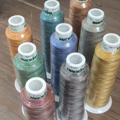 Lot of 24 Spools Madeira Polyneon Polyester Embroidery Thread Variegated  Colors